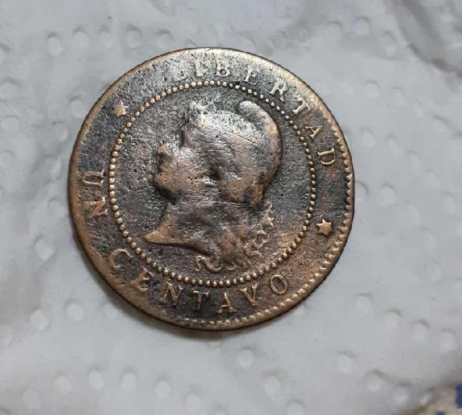 Moneda Un Centavo de Cobre Año 1884