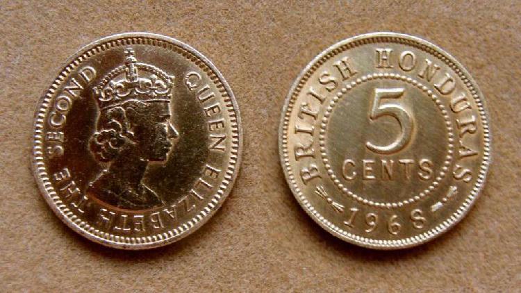 Moneda de 5 cents Honduras Británicas 1968