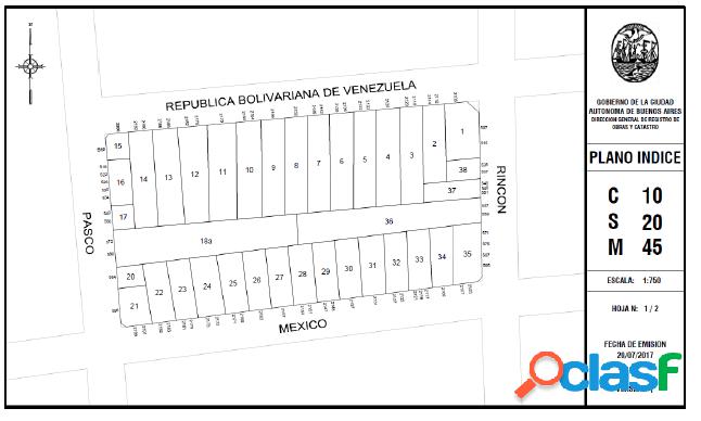 Venezuela 2100 terreno en venta Caba