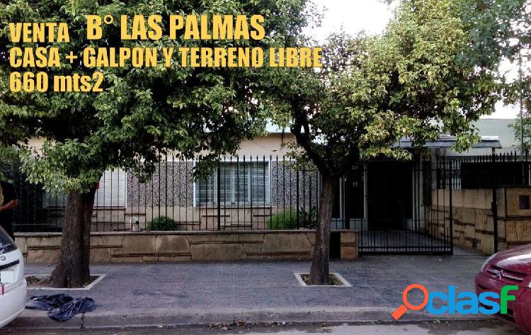 venta casa Y GALPON en B° LAS PALMAS – VALOR EN U$S