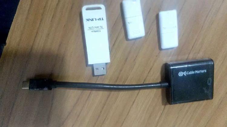 Antenas wifi y conversor HDMI a mini displayport