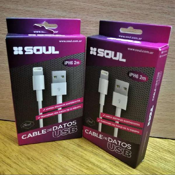 Cable marca SOUL 2 MTRS p/ IPHONE IPAD