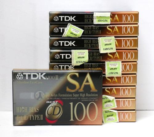 Cassette Tdk Sa 100min Nuevos. Made In Usa X10 Unidades