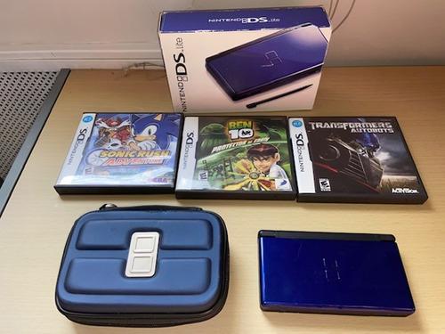 Nintendo Ds Lite +estuche Y 3 Juegos