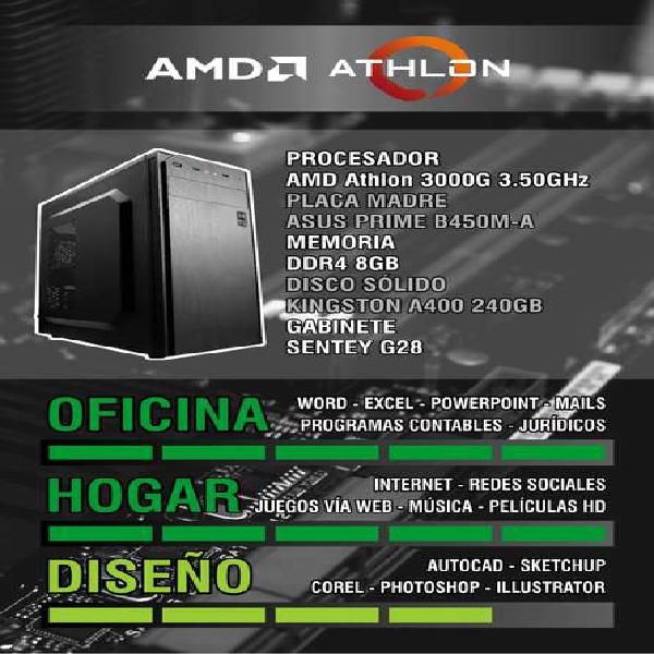 PC Computadora Escritorio AMD Athlon 3000G ASUS 8GB