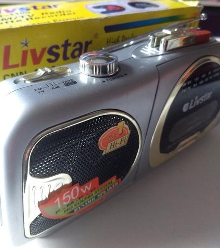 Radio Livstar Am/fm/cassette Y GrabadorSin Uso! En Caja
