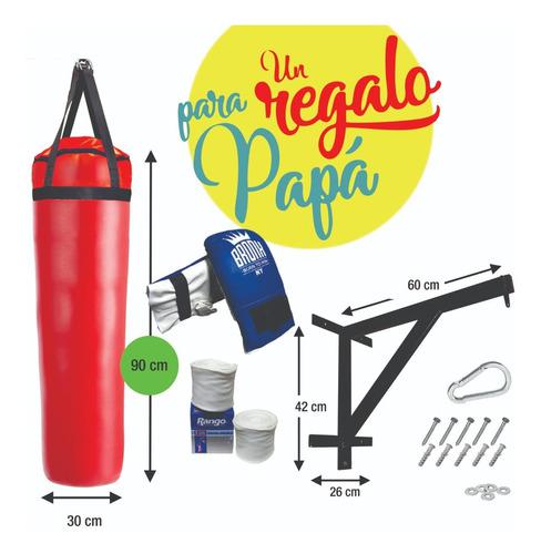 Bolsa De Boxeo Rellena +soporte + Guantines+vendas+mosqueton