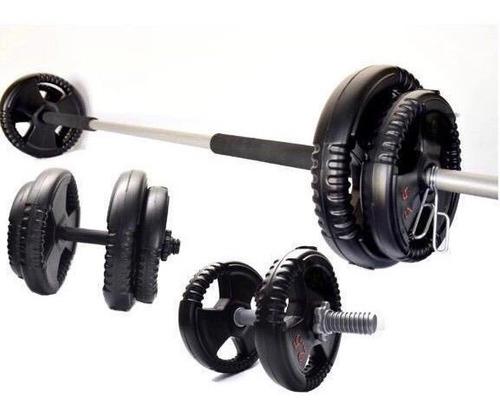 Combo Barra + 2 Mancuernas + 30kg - Gimnasio - Tf Deportes