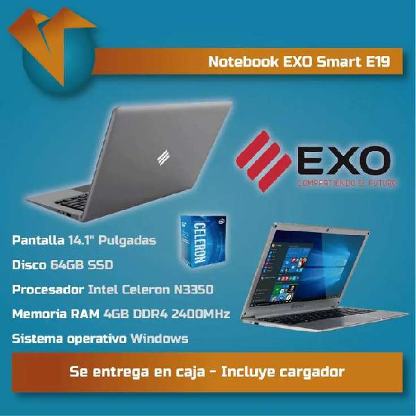 Notebook EXO 14" smart 19 , RAM 4 GB ( nuevas )