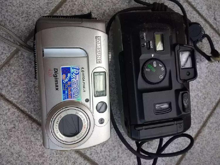Son dos cámaras de fotos:1 analógica y otra digital.