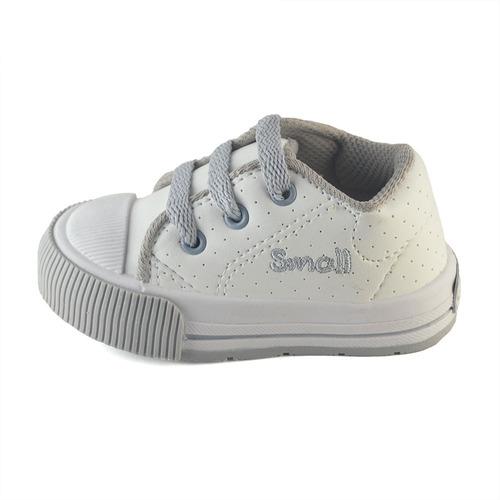 Zapatilla Bebe Ecocuero Blanco-gris Small Shoes