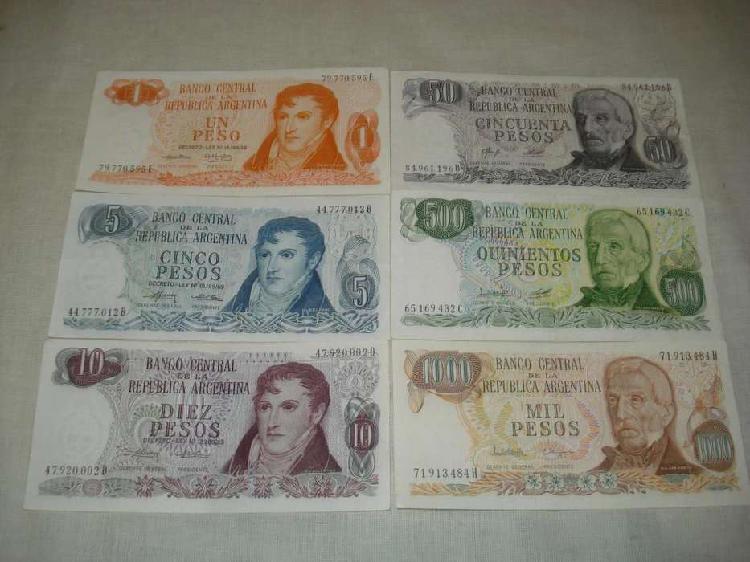 billetes Pesos Ley...sin circular! (x6)