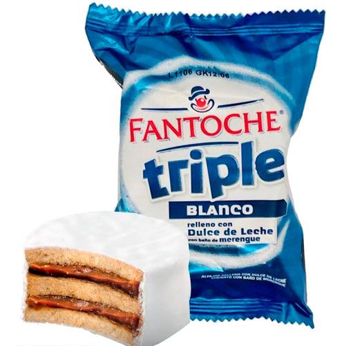 Alfajor Triple Fantoche Blanco Dulce De Leche 85g Caja X12