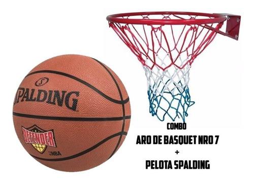 Combo Pelota Spalding Defender + Aro De Basquet Nro 7 Olivos