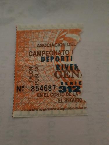 Entrada Deportivo Español Vs River Plate 1989