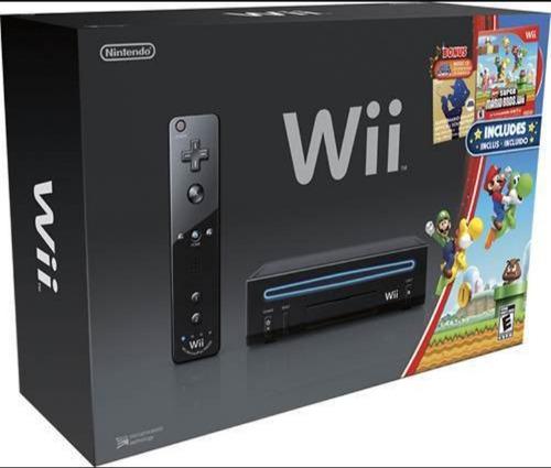 Nintendo Wii+ 2 Controles+2 Nunchuk+funda+ 3 Juegos+cables