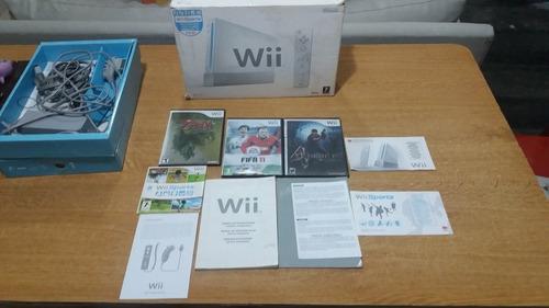 Nintendo Wii Desbloqueada Con 4 Juegos +joystick+ Fullbox