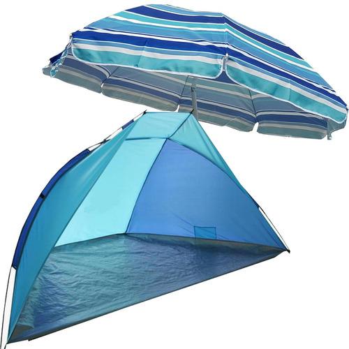 Sombrilla 2 Metros + Carpa Playera + Saca Arena + Fundas