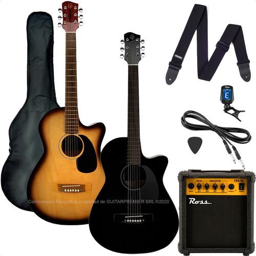 Guitarra Electroacustica Corte Ampli Accesorios Pack Premium