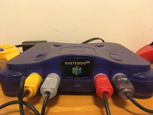 Nintendo 64 Ice Purple Original + 4 Joystick + Juegos