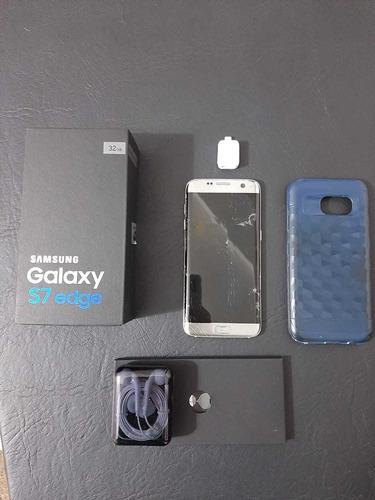 Samsung S7 Edge Plata Silver Titanium En Caja Con Accesorios