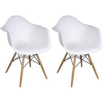 Set X2 Sillones Eames Asiento PVC Varios Colores Patas de