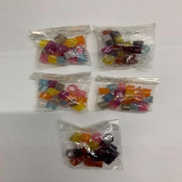 Anillos de color plasticos surtidos x 20 u 7 Mm ( abiertos )