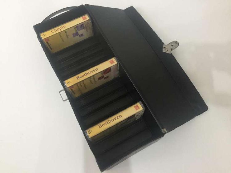 Caja Porta 15 Cassettes Antiguedad Retro