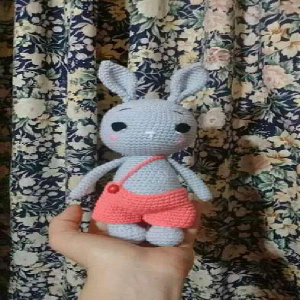 Conejo con enterito amigurumi