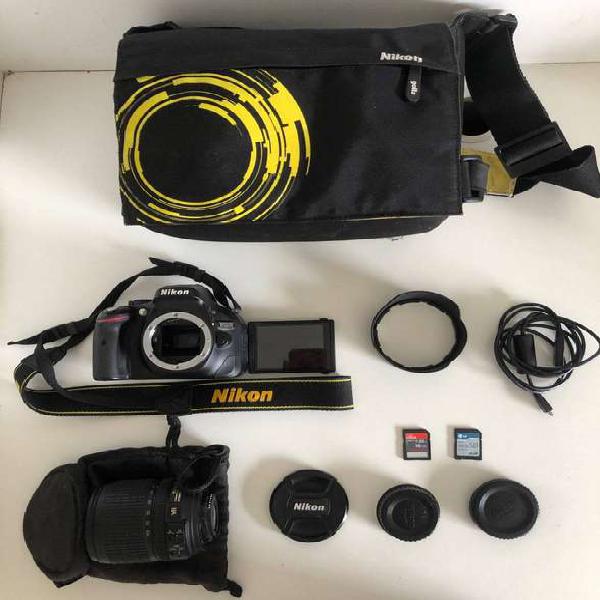 Kit Camera Nikon D5200 Dslr + Lentes + Accesorios Impecable