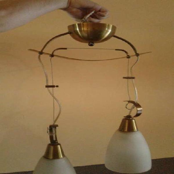 VENDO 3 LAMPARAS IGUALES DE BRONCE, PARA TECHO 2 LUCES CON