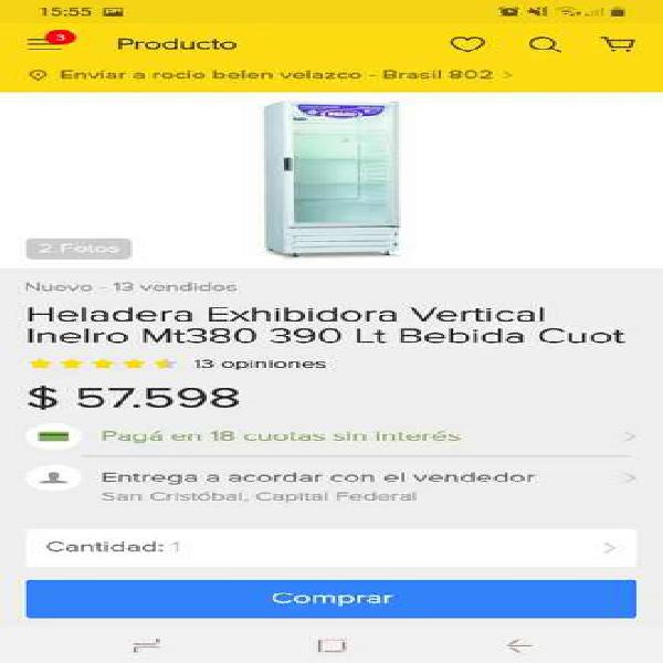 Vendo heladera vertical