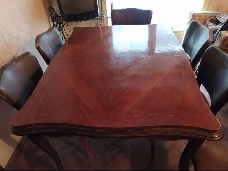 juego comedor estilo francés roble enchapado nogal