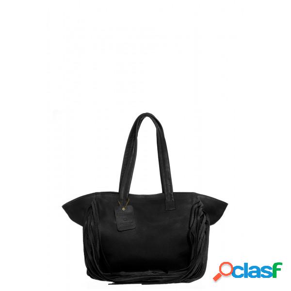 Cartera Shopping Flecos Apache negro - Anne Bonny