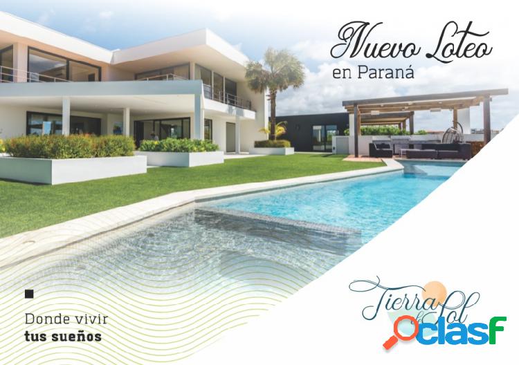 TIERRA DE SOL - En VENTA Nuevo loteo en Paraná