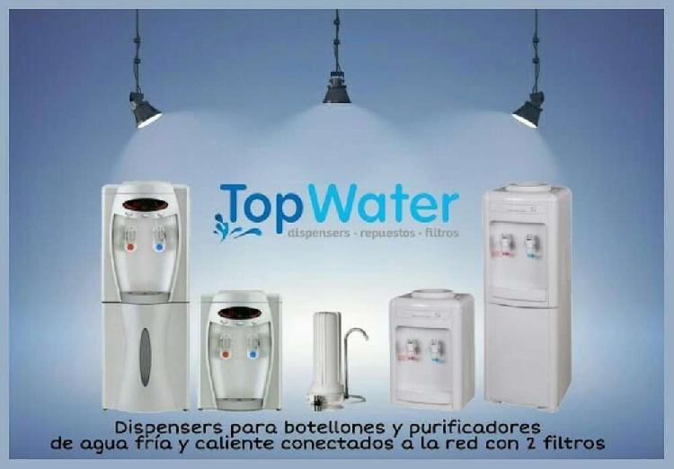 Dispensers para botellones Y Purificadores de Agua a red con