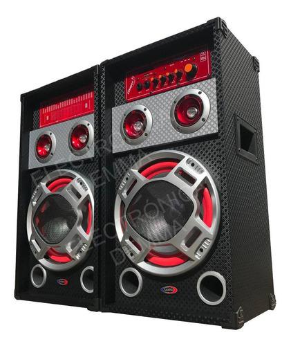 Par De Bafle Potenciado Bluetooth Usb-sd- Mic-karaoke 2200 W