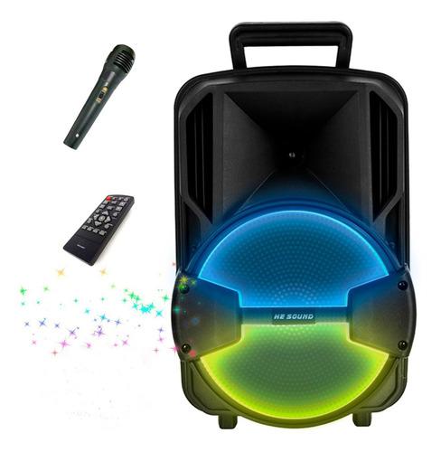 Parlante Bluetooth Portatil Batería Color Luces Led Regalo