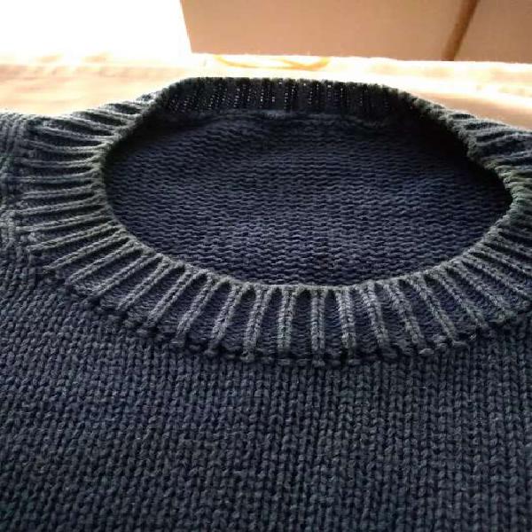 Sweater hombre hilo de algodón color azul