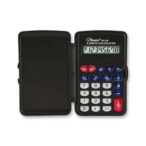 Mini calculadora de bolsillo c/tapa 8 dígitos mod. Kk-328