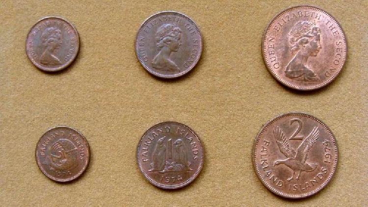 Monedas de Islas Malvinas Serie de ½, 1, 2, 5 y 10 peniques