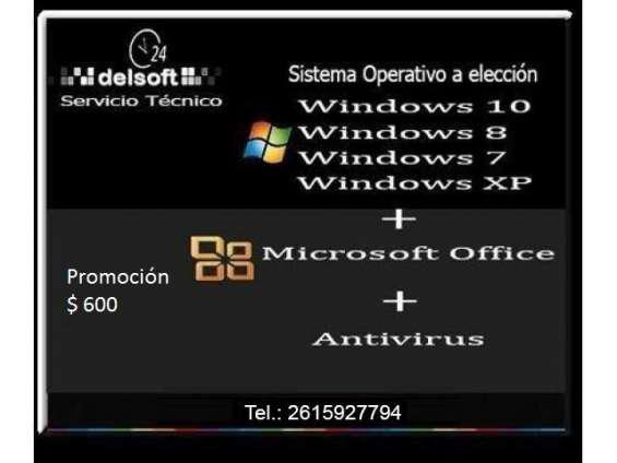 Servicio instalacion software pc notebook netbook en Mendoza