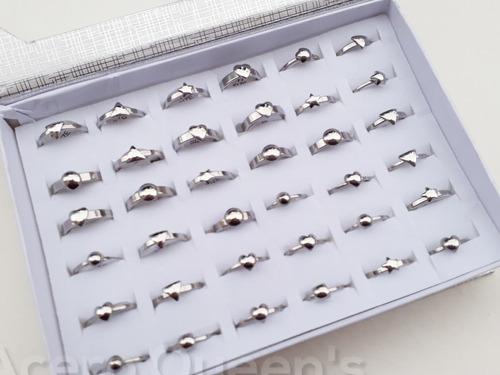 Set De 12 Anillos Tipo Sello Con Formas Acero Quirurgico