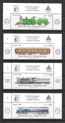 Argentina  Trenes Gj  Serie Completa Borde Mint