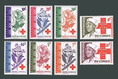 Congo  Centenario De La Cruz Roja Serie Completa Mint
