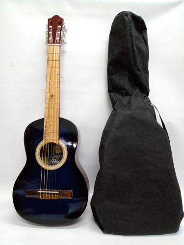 Guitarra Criolla Clásica De Estudio Mediana 3/4 Azul +