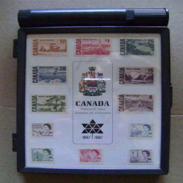 Canadá Set 12 estampillas Centenario caja conmemorativa /