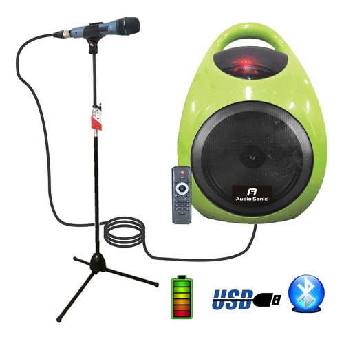 Combo Karaoke Bafle Amplificador Bluetooth + Microfono + Pie