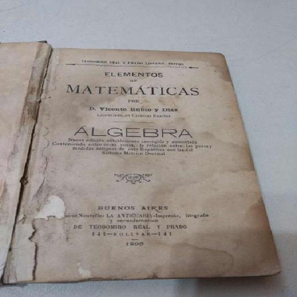 Elementos De Matemáticas: Álgebra Vicente Rubio Y Diaz