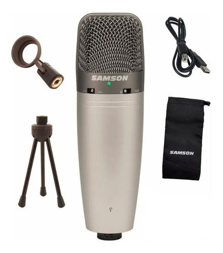 Microfono Condenser Usb Samson C03uc Con Accesorios Para Pc